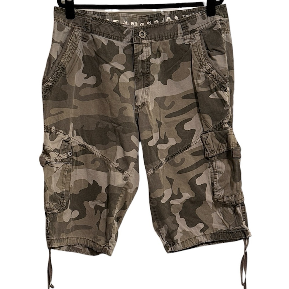 Stone Touch Grey Camo Cargo Shorts